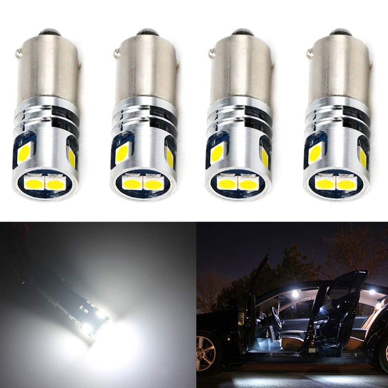 BlyilyB 12V-24V BA9 BA9S 53 57 1895 64111 Super Bright White Color LED Car Light Bulb for License Plate Side Door Courtesy Interior Dome Map Lights (Pack of 4) - Image 1